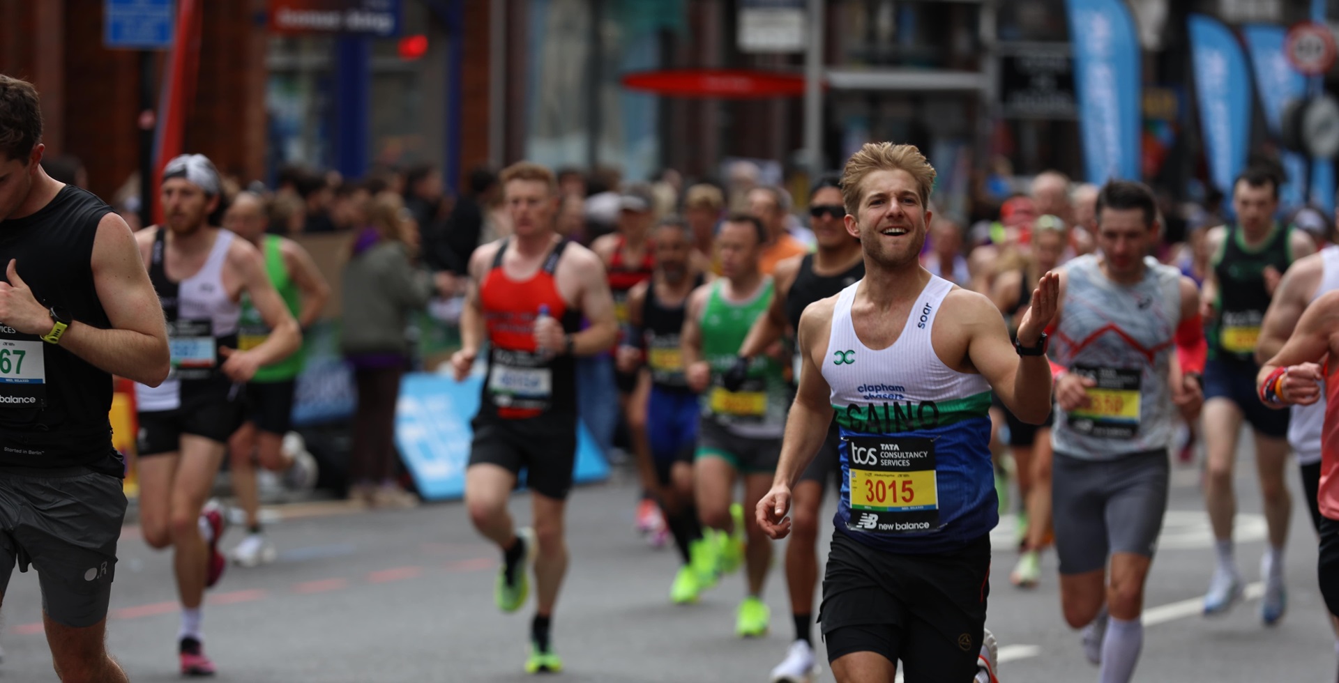 Man running through London