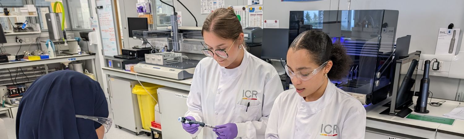 Two students working in the lab