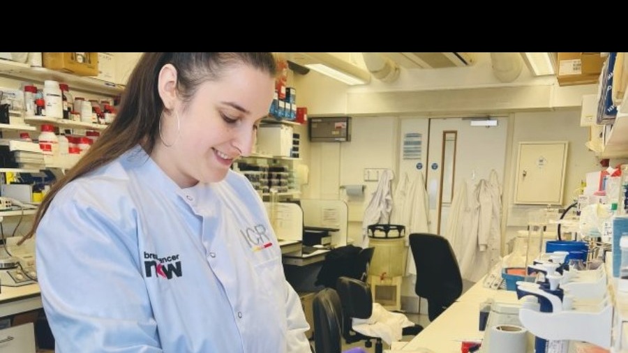 Researcher working in the Breast Cancer Now Toby Robins Research Centre at the ICR