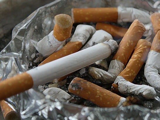 Cigarettes in an ash tray