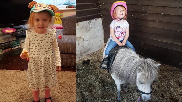 Aoife and she Shetland pony, Bubbles