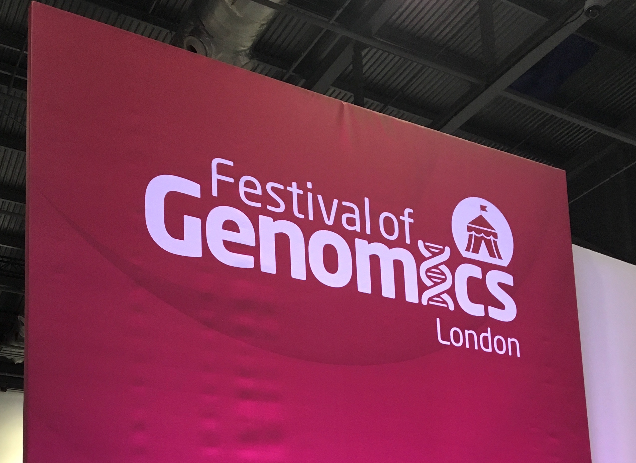 Festival of Genomics sign at conference