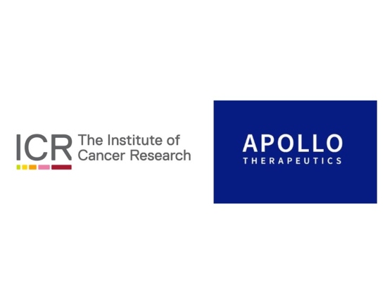 A composite image of the ICR and Apollo Therapeutics logos