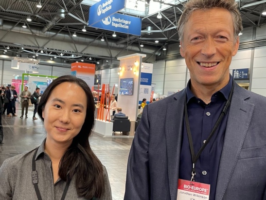 Joo-Hee Sir and Jon Wilkinson at BIO-Europe 2022 in Leipzig, Germany