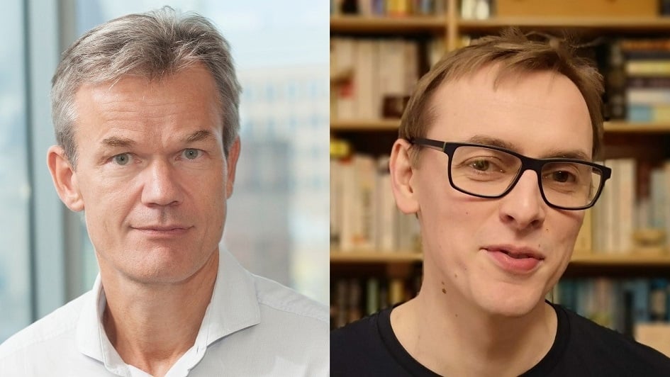 Professor Kristian Helin and Professor Trevor Graham head shot montage