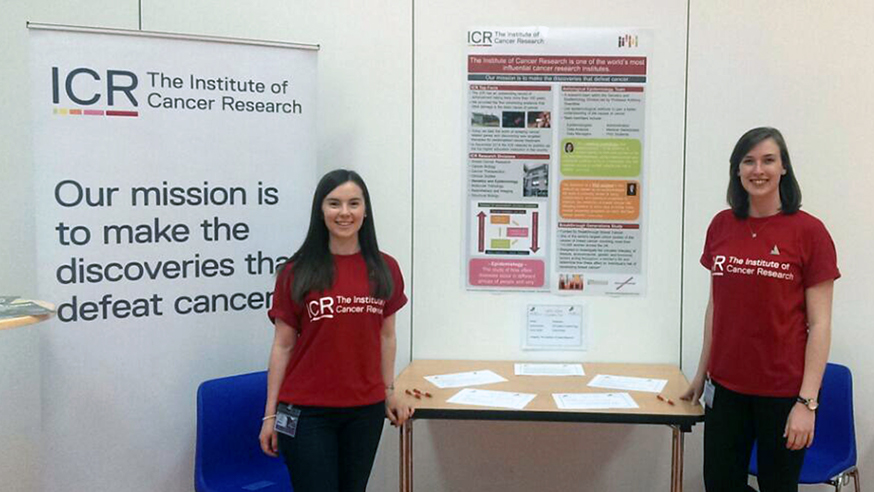 Lauren Wright (left) and Hannah Brewer at a STEM Ambassador careers activity at Lilian Baylis Technology School in London.