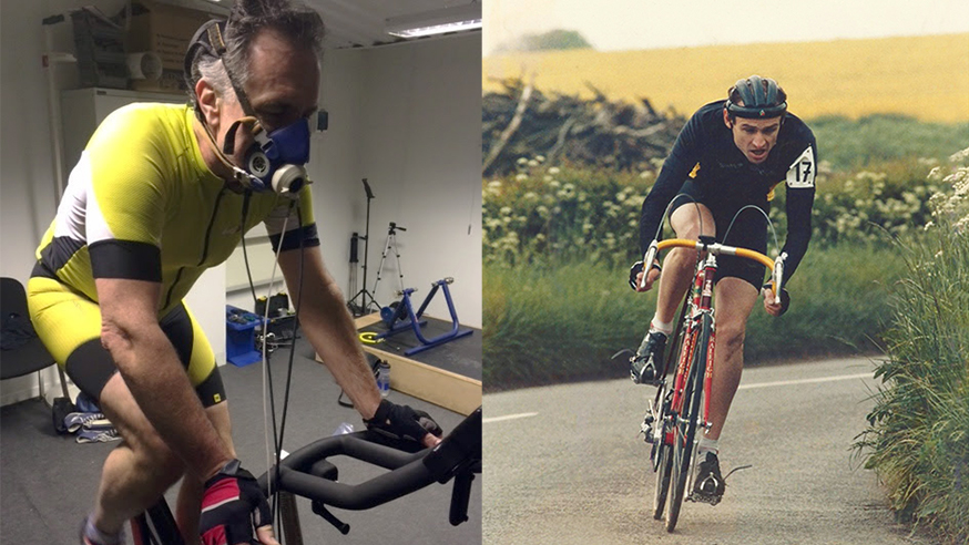 Professor Richard Marais (left) trains for the Fred Whitton Challenge in 2016, to raise funds in memory of Professor Chris Marshall (right)