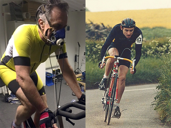 Professor Richard Marais (left) trains for the Fred Whitton Challenge in 2016, to raise funds in memory of Professor Chris Marshall (right)