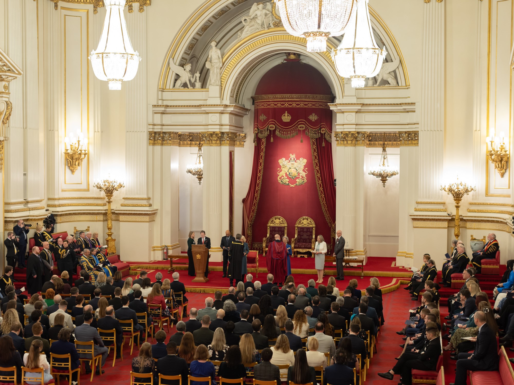 ICR researchers receiving a Queen's Anniversary Prize at Buckingham Palace.