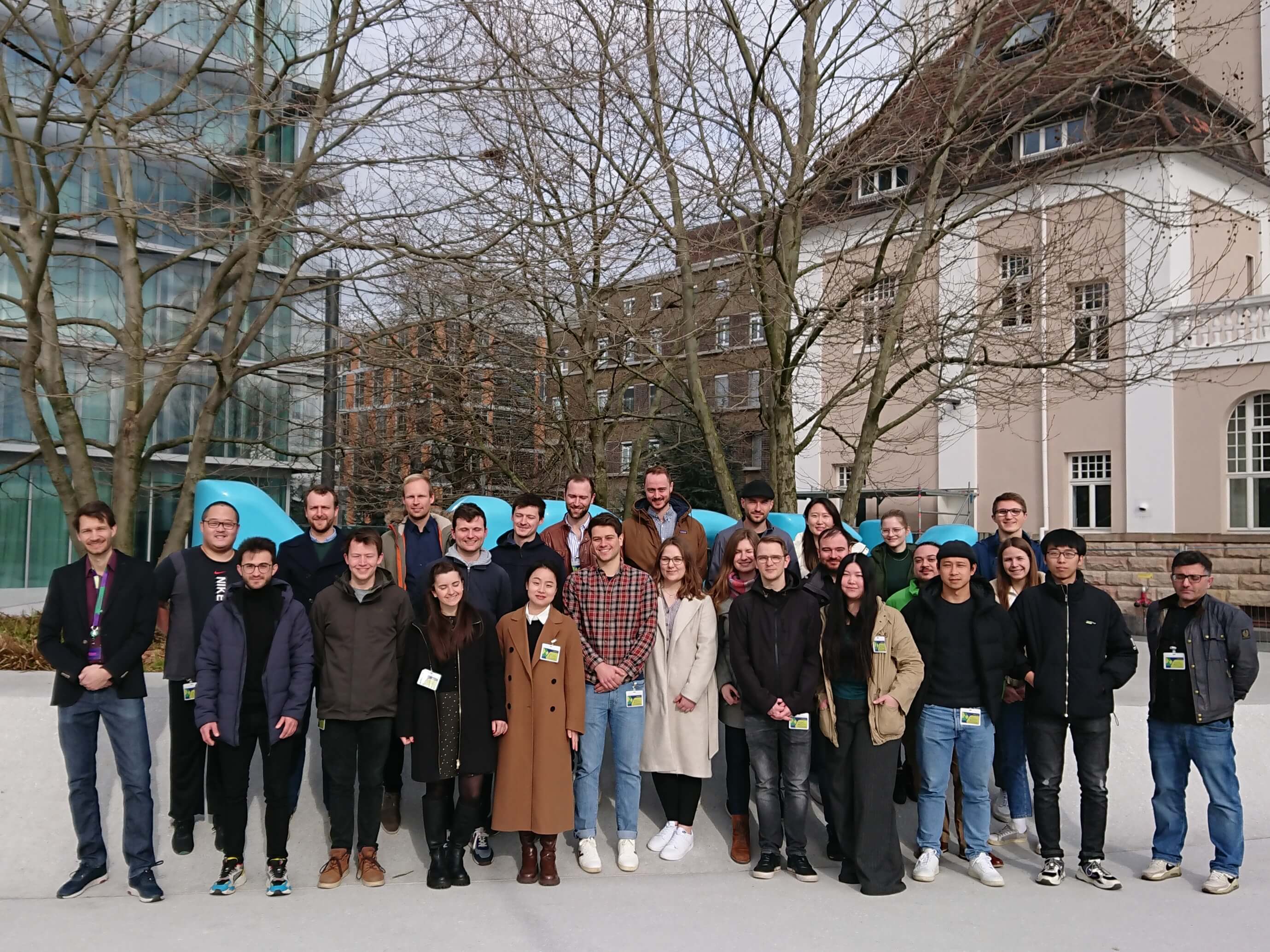 Students and experts at the Chemical Probes Hackathon stand outside Merck headquarters, Darmstadt