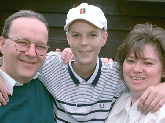 Chris Lucas with his mum and dad