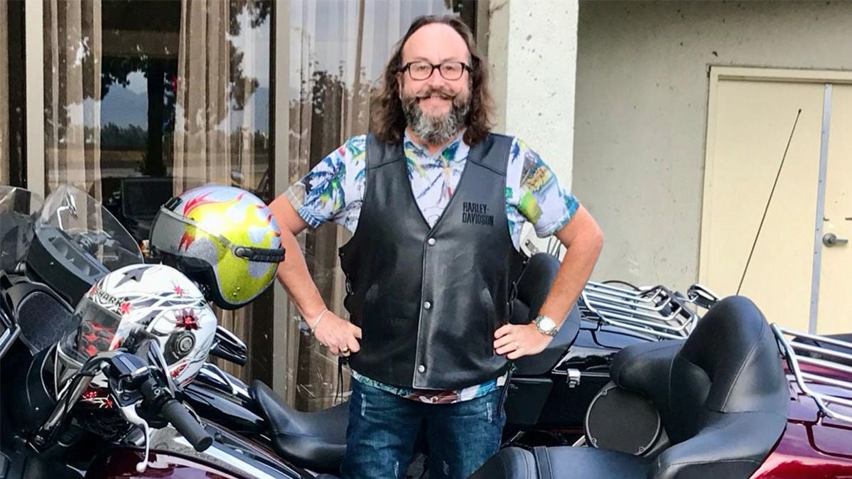 TV chef Dave Myers with his motorbike