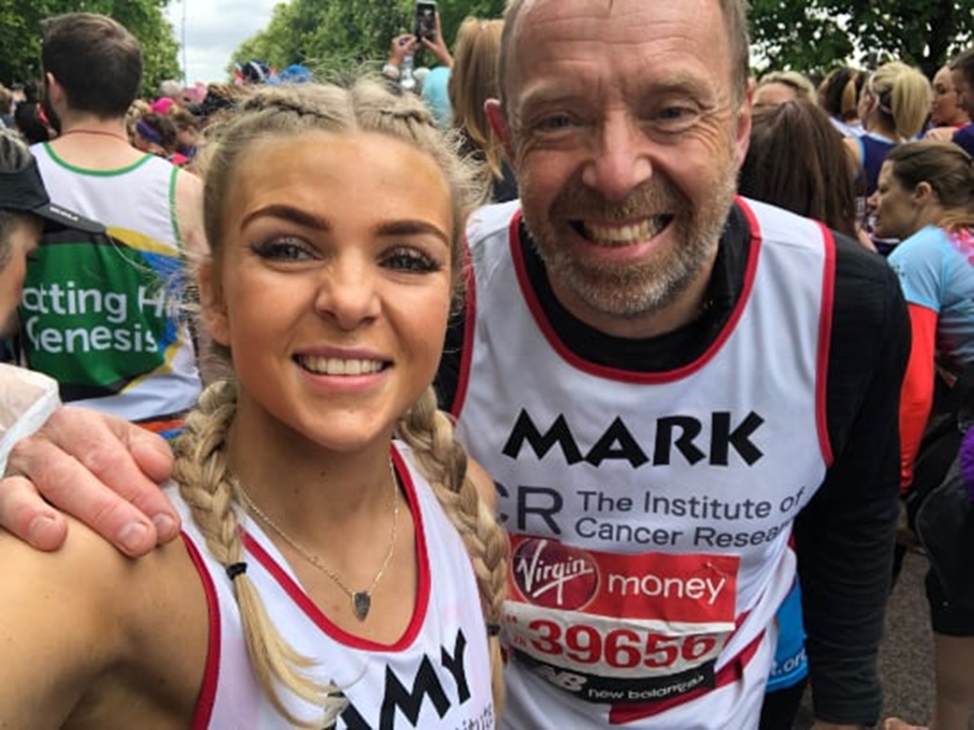 Amy Elvidge and her dad Mark at the London Marathon