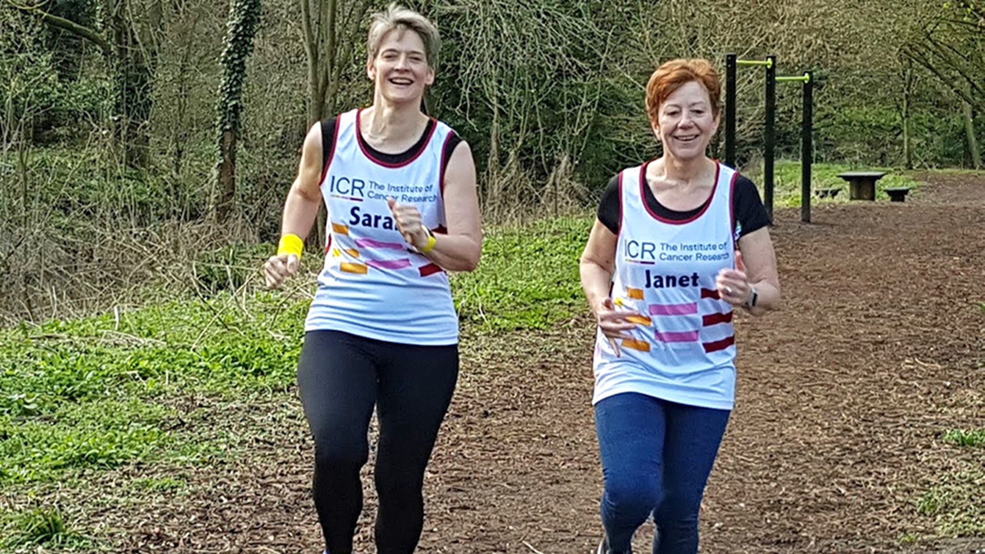 Sarah Sexton and Janet Jennings running together